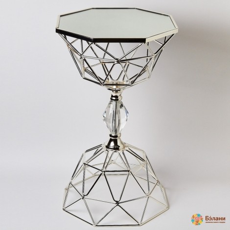 Подставка металлическая "Mirror Table" серебристая S