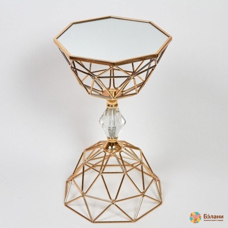 Подставка металлическая "Mirror Table" золотистая S