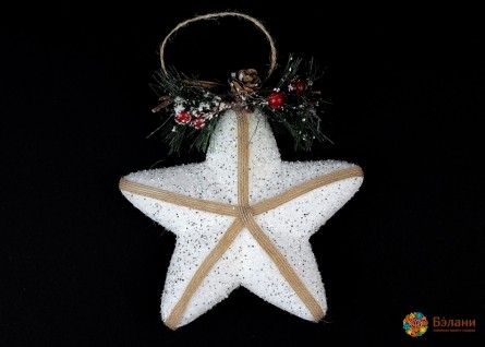 Новогодний декор "Звезда с лентой"