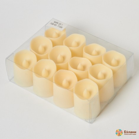 Свічка декоративна "Simple" 12шт/уп. c LED-підсвічуванням