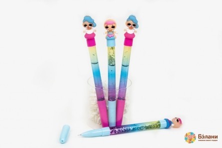 Ручка с переливающимся наполнителем "ЛОЛ"