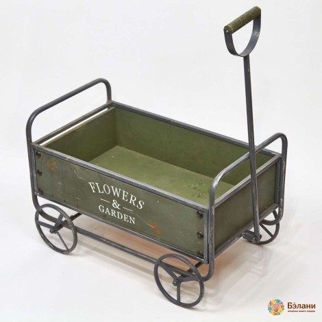 Кашпо металлическое "Flowers Garden" в форме тачки