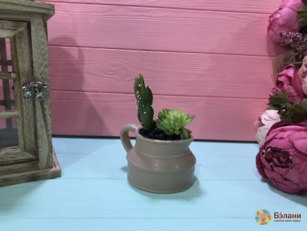 Керамический кувшин "Суккулент" зеленый