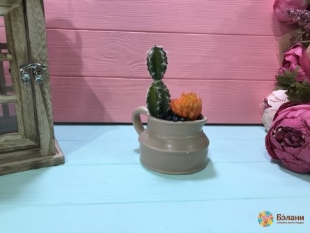 Керамический кувшин "Суккулент" оранжевый