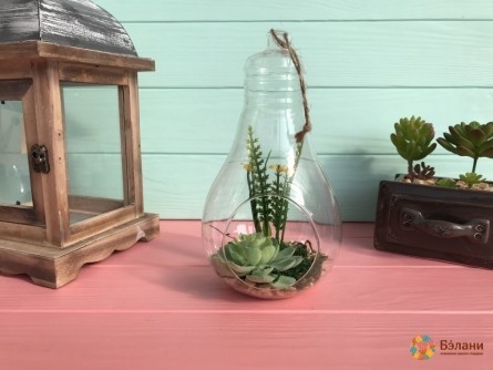 Подвесная стеклянная колбочка "Лапочка" XL