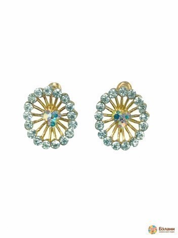 Серьги-гвоздики "Солнышко" со стразами