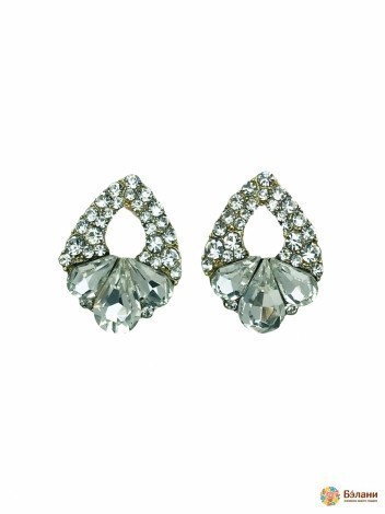 Серьги-гвоздик "Петля с каплями"