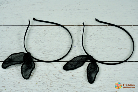 Обруч "Soloha" черный гипюр