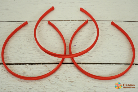 Обруч "Satin blank" красный