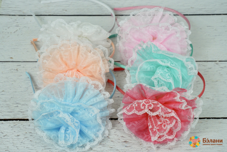 Обруч "Delicate flower" гипюровый