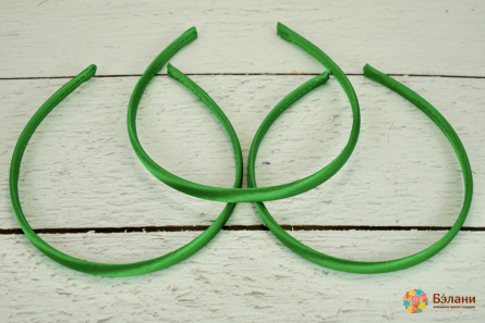 Обруч "Satin blank" зеленый