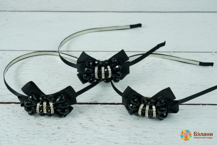 Обруч "Crystal bow" черный
