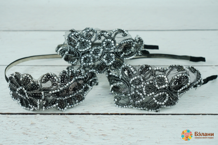 Обруч "Rhinestone flowers"