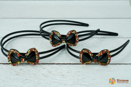 Обруч "Double lacquer bow" чорний