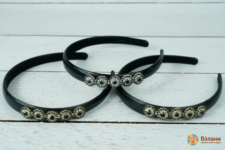 Обруч со стразами "Black diamonds"