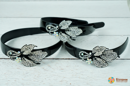 Обруч "Diamond bouquet" черный