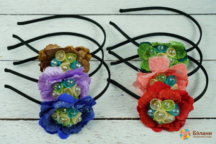 Обруч "Flower with crystal"