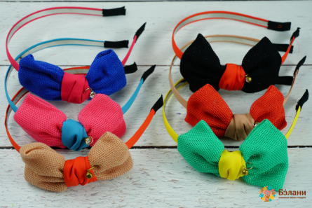 Обруч "Bow with diamond" трикотажный