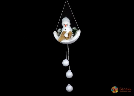 Декор подвесной "Снеговичок со снежками"