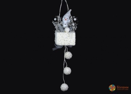 Декор подвесной "Снеговик в лесу"