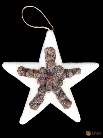 Елочная игрушка "Звёздочка с декором"