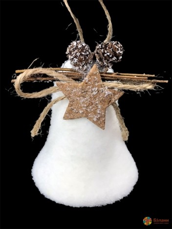 Елочная игрушка "Колокол с декором"