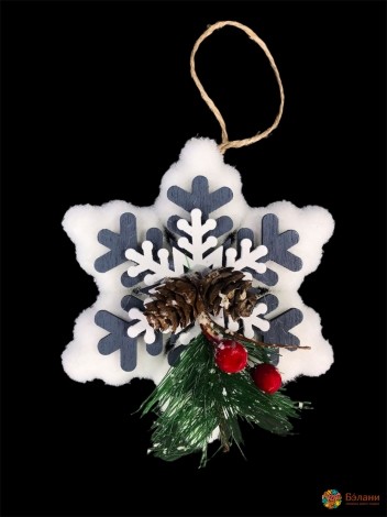 Елочная игрушка "Снежинки с декором"