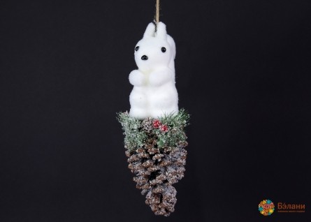 Ялинкова іграшка "Білка на шишці"