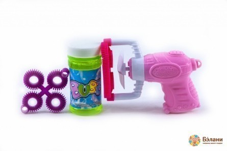 Пистолет для мыльных пузырей электрический со сменными насадками