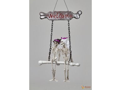 Подвеска на Halloween "Welcome пара скелетов"