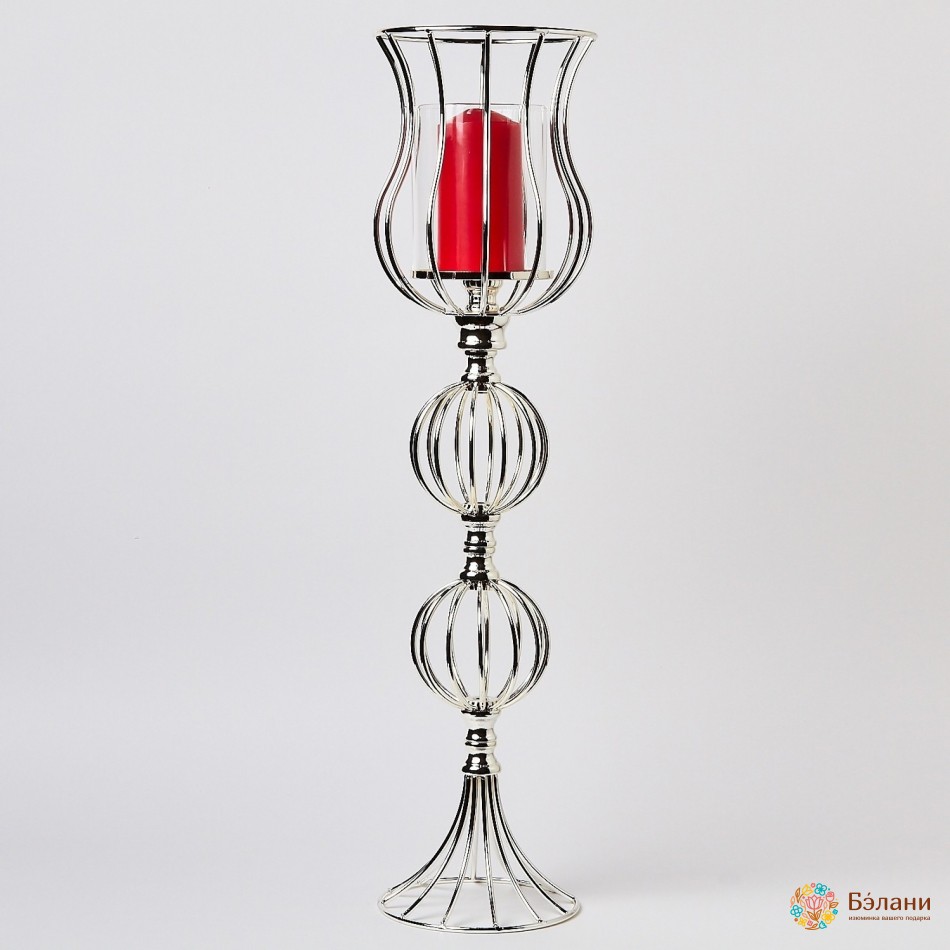 Свічник металевий з колбою "Stripped №1" L