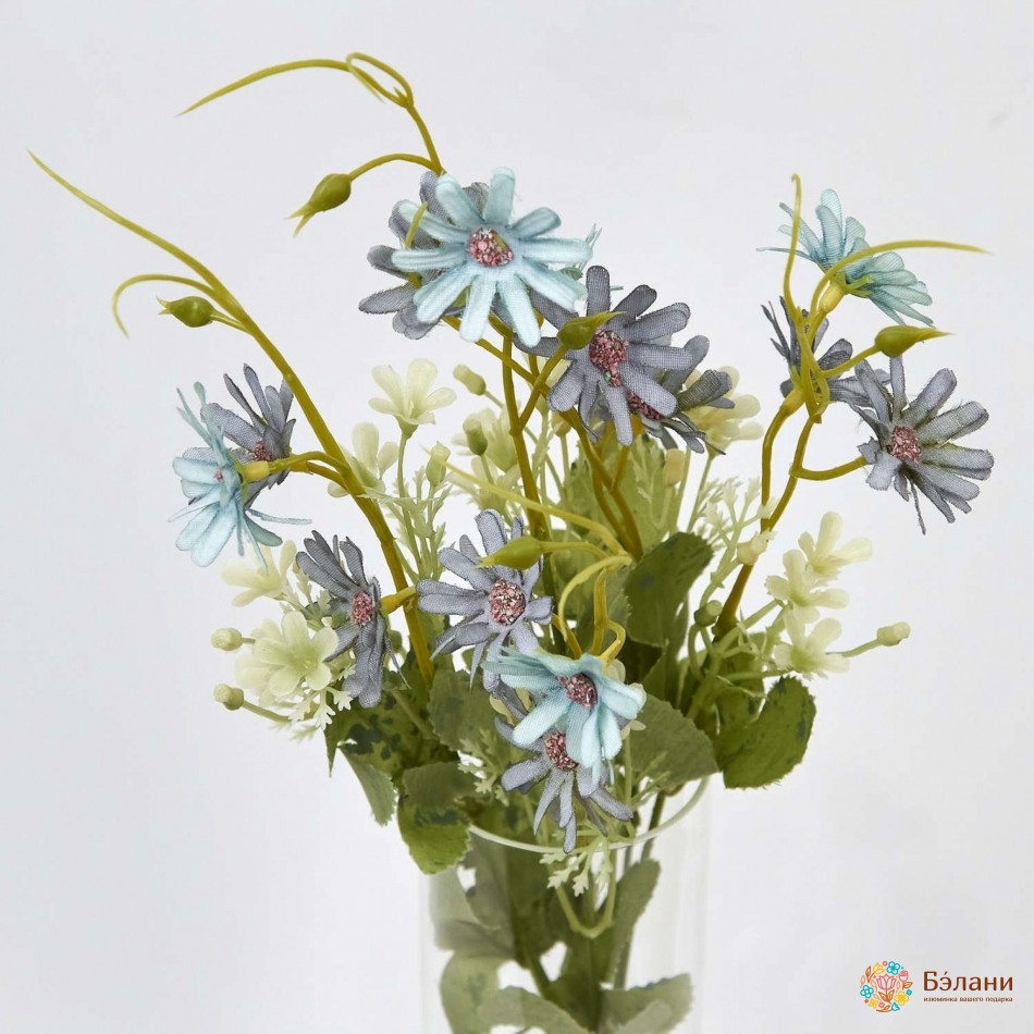 Букет "Ромашек" мятно-лиловый