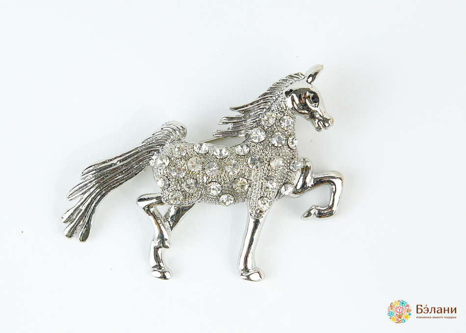 Брошка "Коника зі стразами"