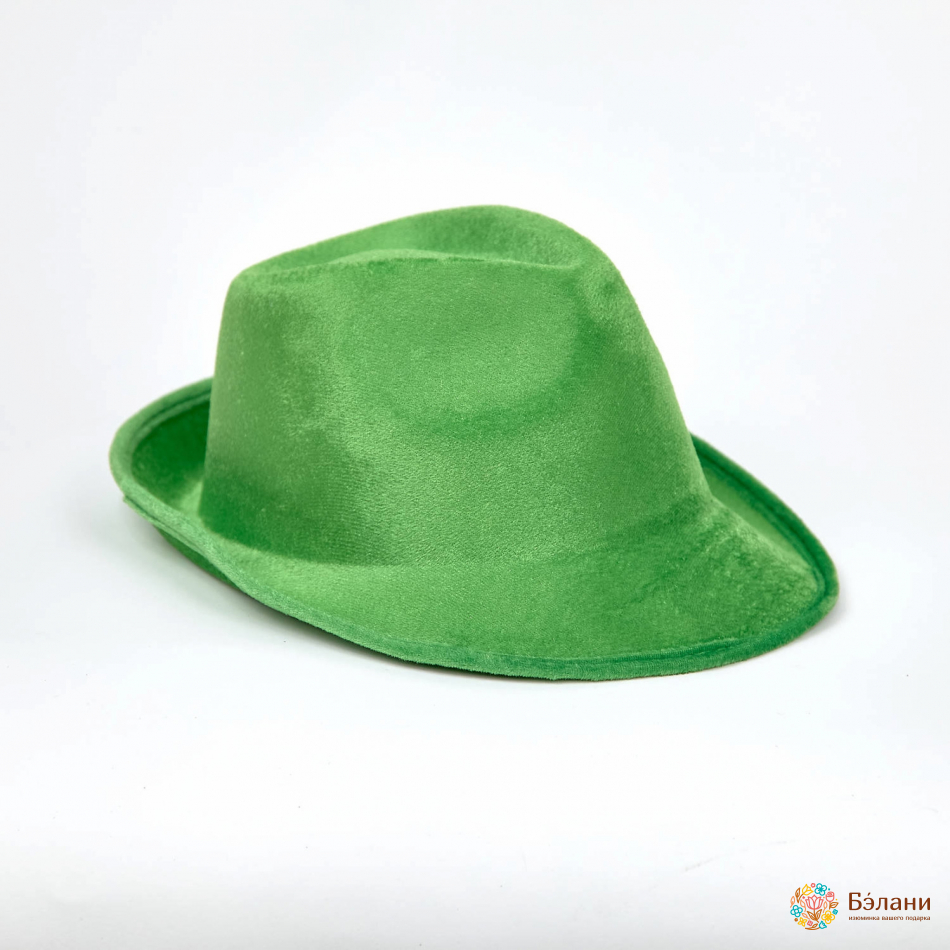 Шляпа бархатная зеленая