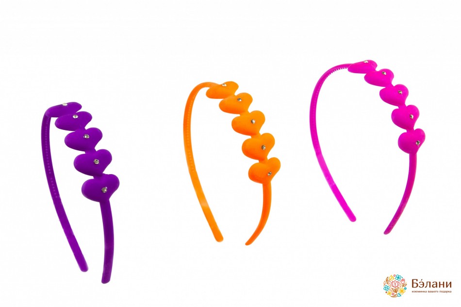 Обруч яскравий матовий "Hearts"