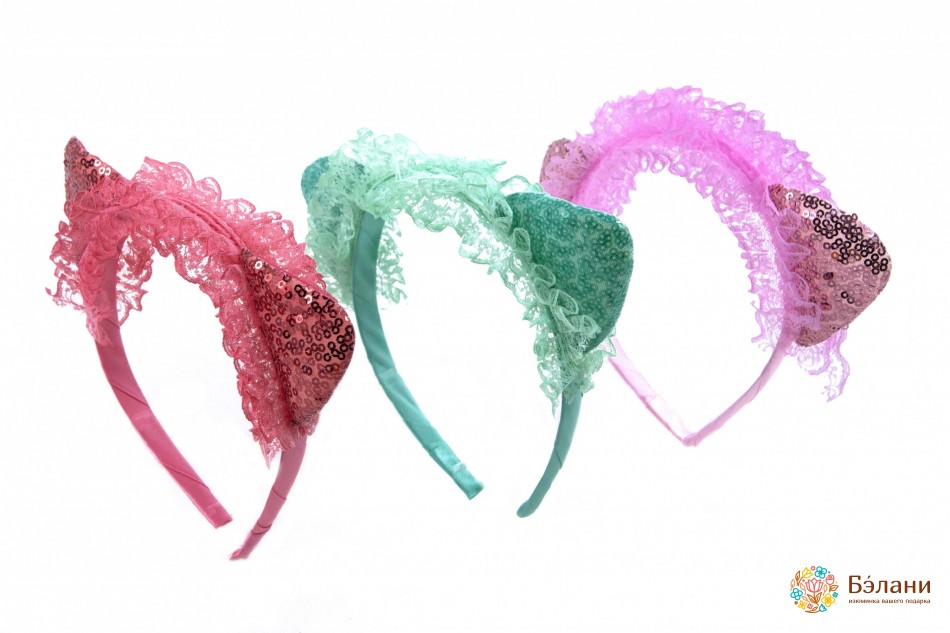 Обруч "Kitty" з мереживом