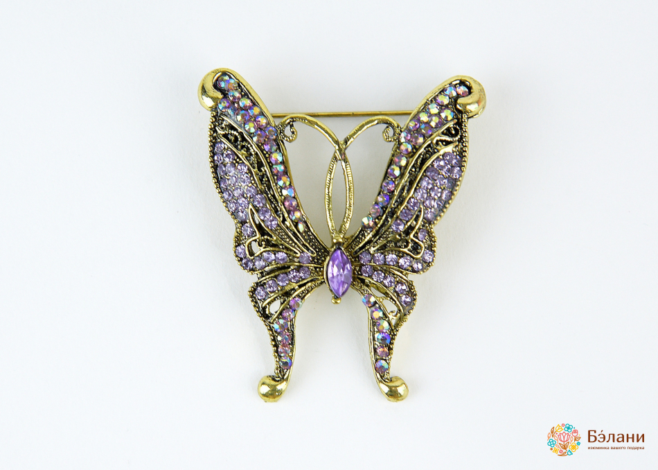 Брошь "Аметистовая бабочка"