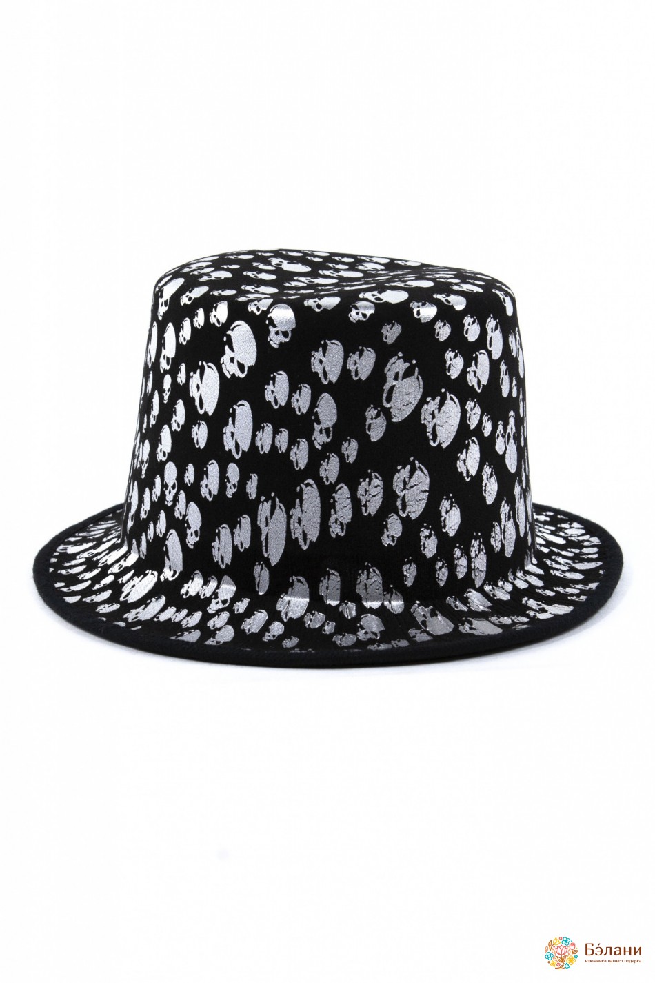 Циліндр "Halloween" із сріблястими черепками