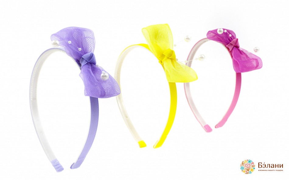 Обруч "Сute bow" із перлинами