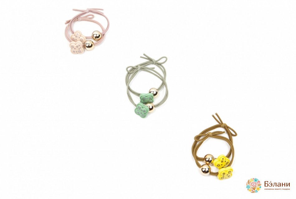 Подвійна гумка з пряжкою у формі квіточки