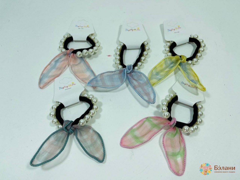 Гумка бантик з перлами