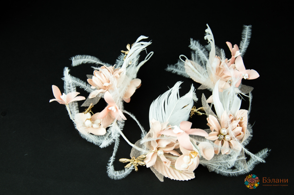 Діадема "Волошка з пір'ям"