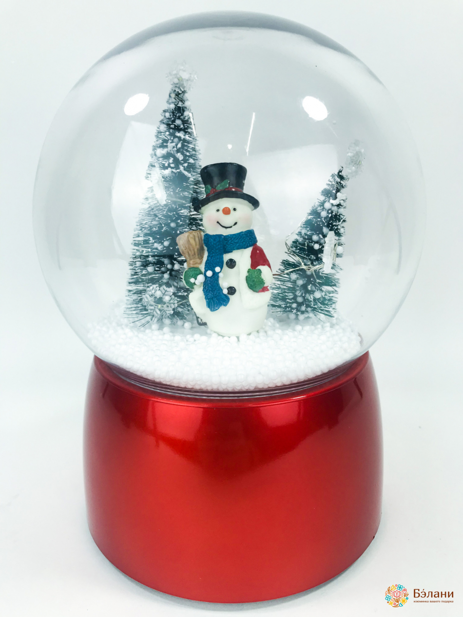 Декор "Шар" светящийся с искусственным снегом