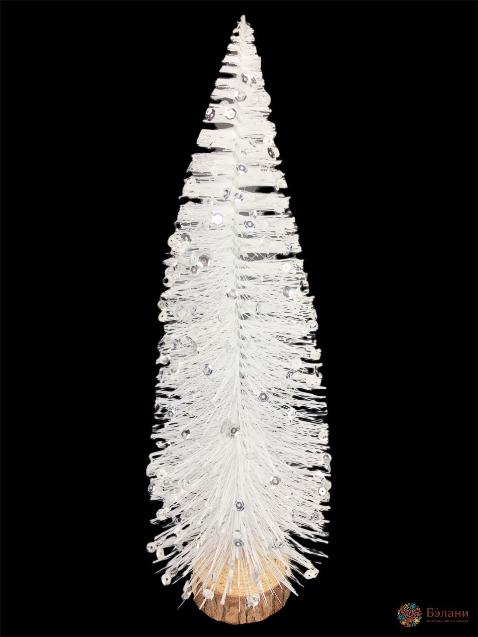 Декор "Ялинка з паєткоами" біла
