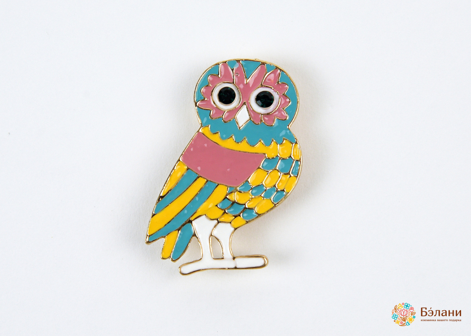 Брошь "Радужная сова"