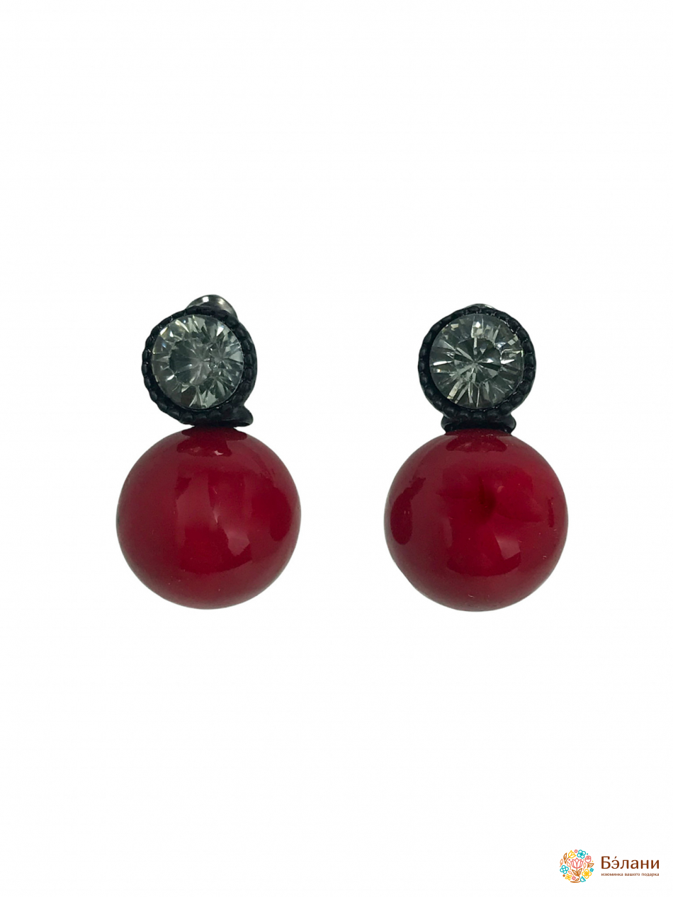 Серьги "Cherry" с кристаллом