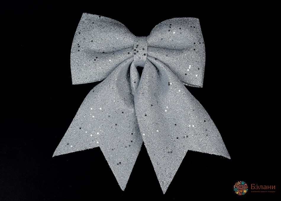 Декор новорічний "Бант" сріблястий