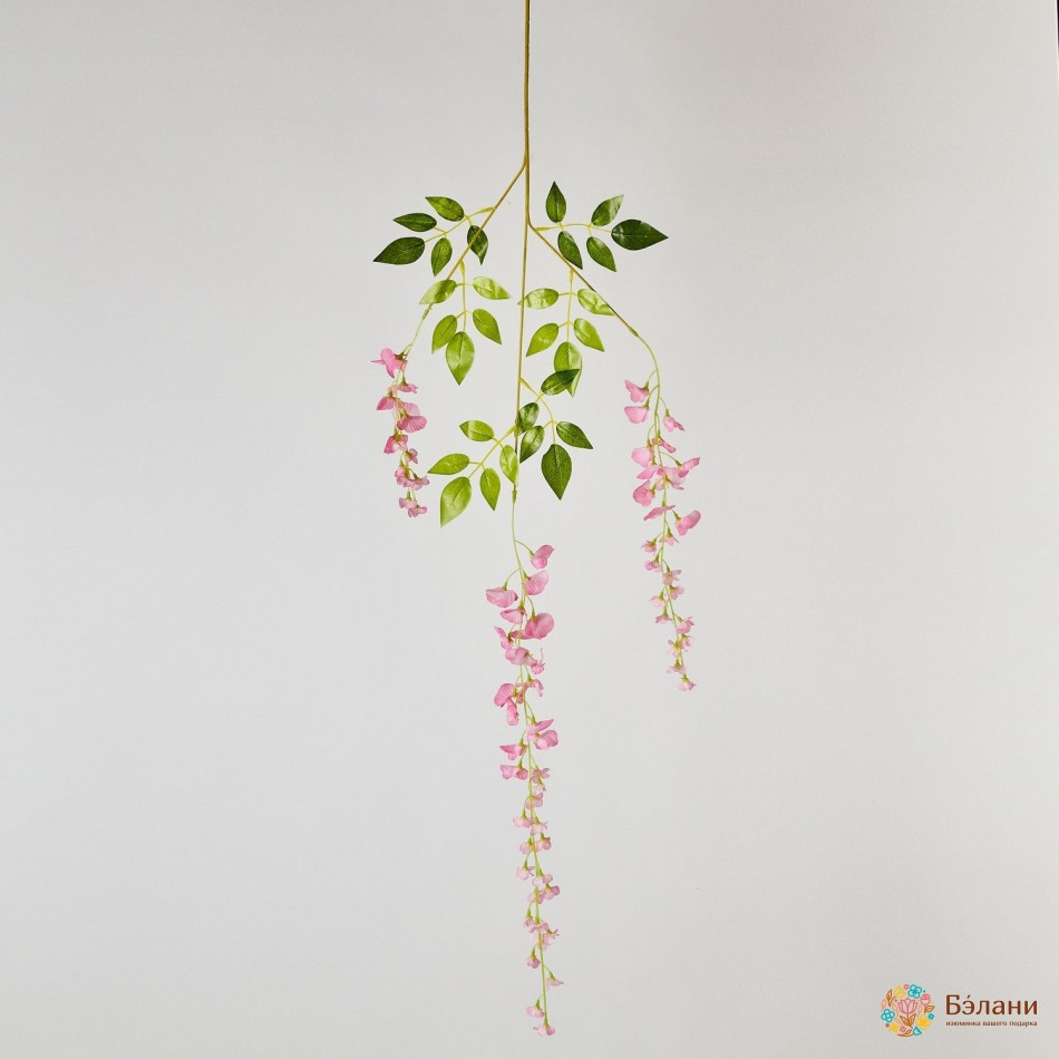 Ветка глицинии "Shine" розовая