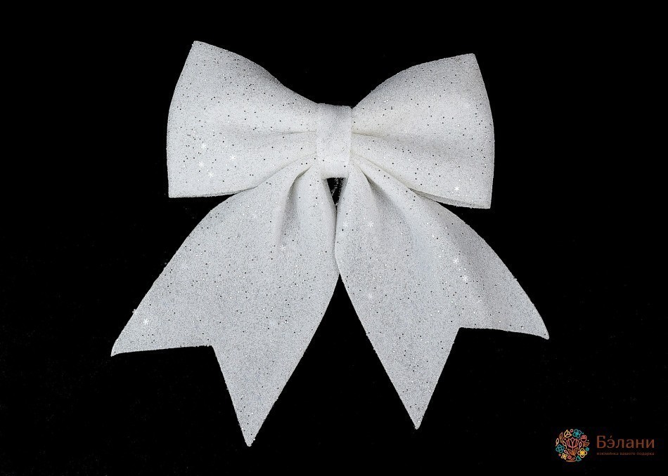 Декор новорічний "Бант" білий