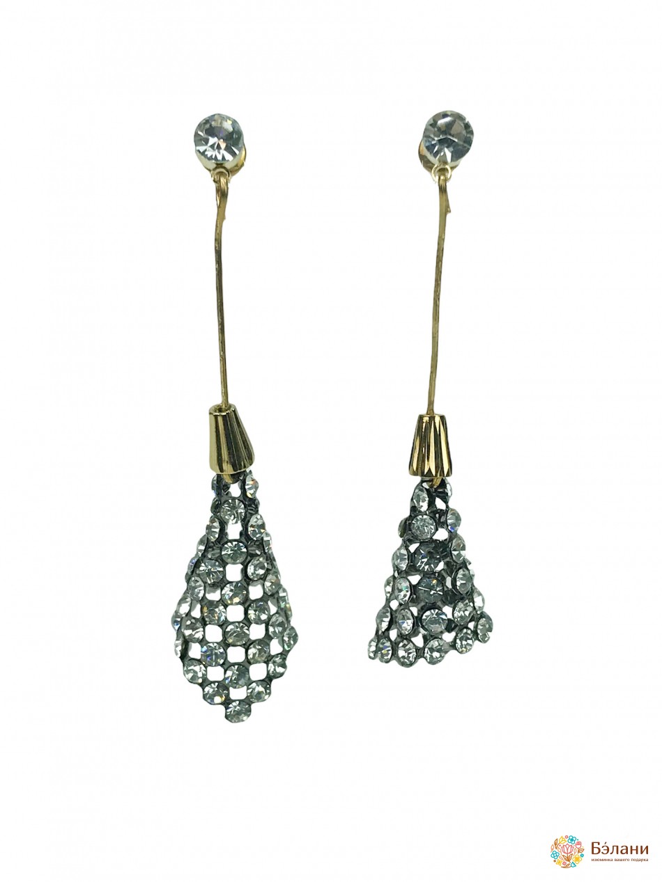 Сережки "Silver collection" з фіанітовими конусами.